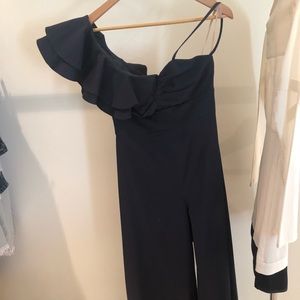 Fame and Partners one shoulder ruffled jumpsuit